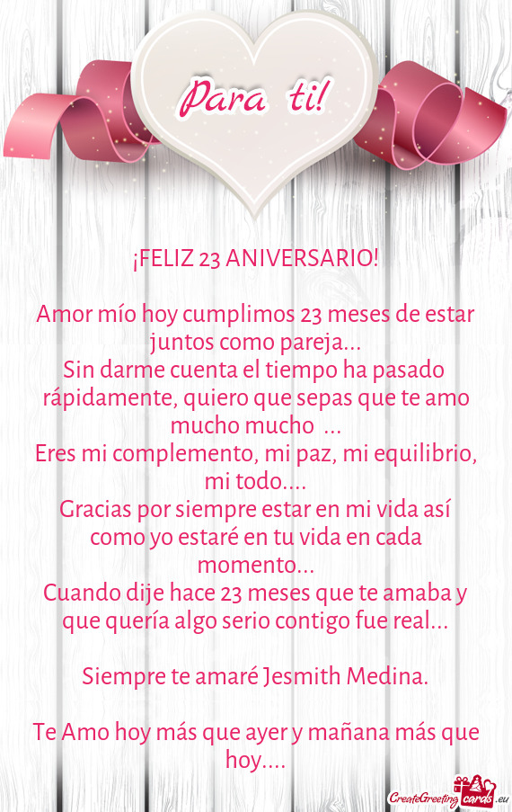 ¡FELIZ 23 ANIVERSARIO