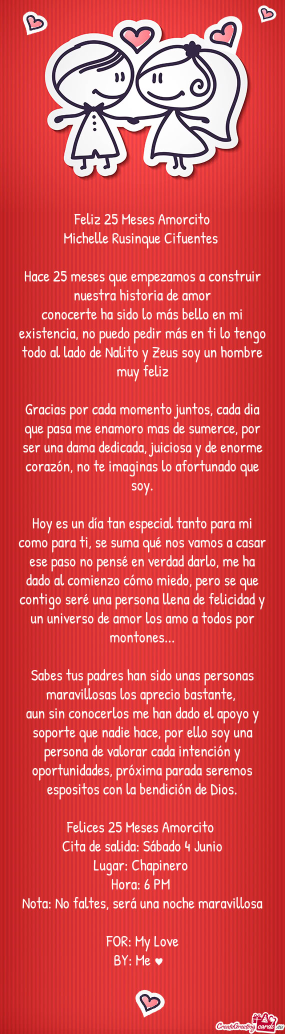 Feliz 25 Meses Amorcito