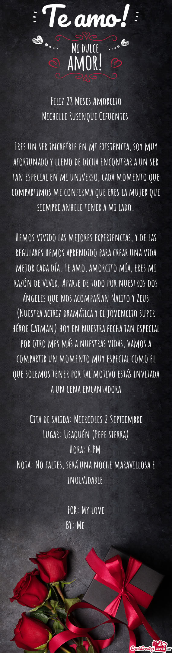 Feliz 28 Meses Amorcito