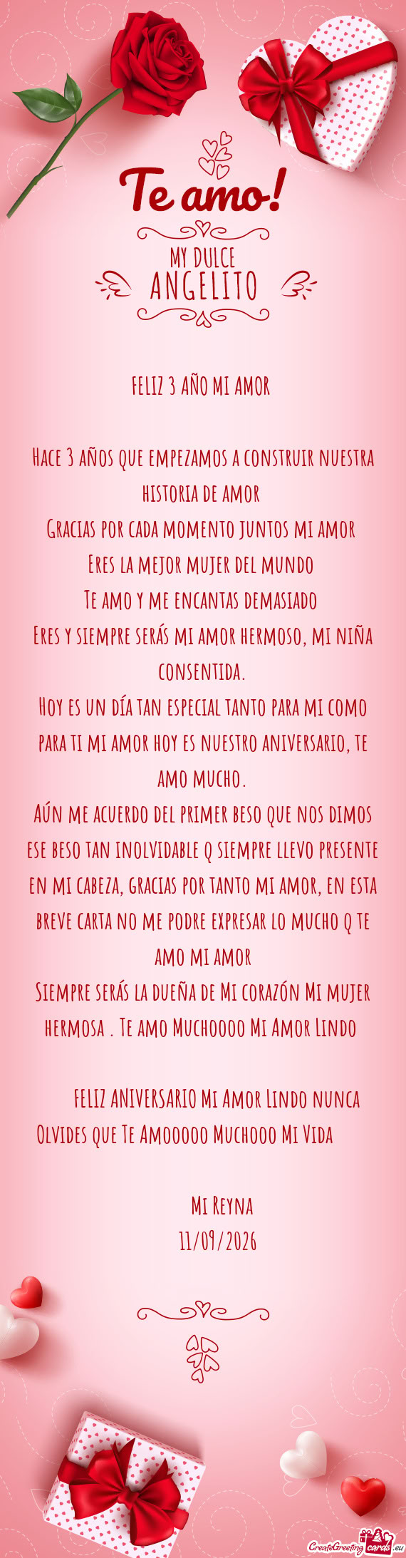 FELIZ 3 AÑO MI AMOR