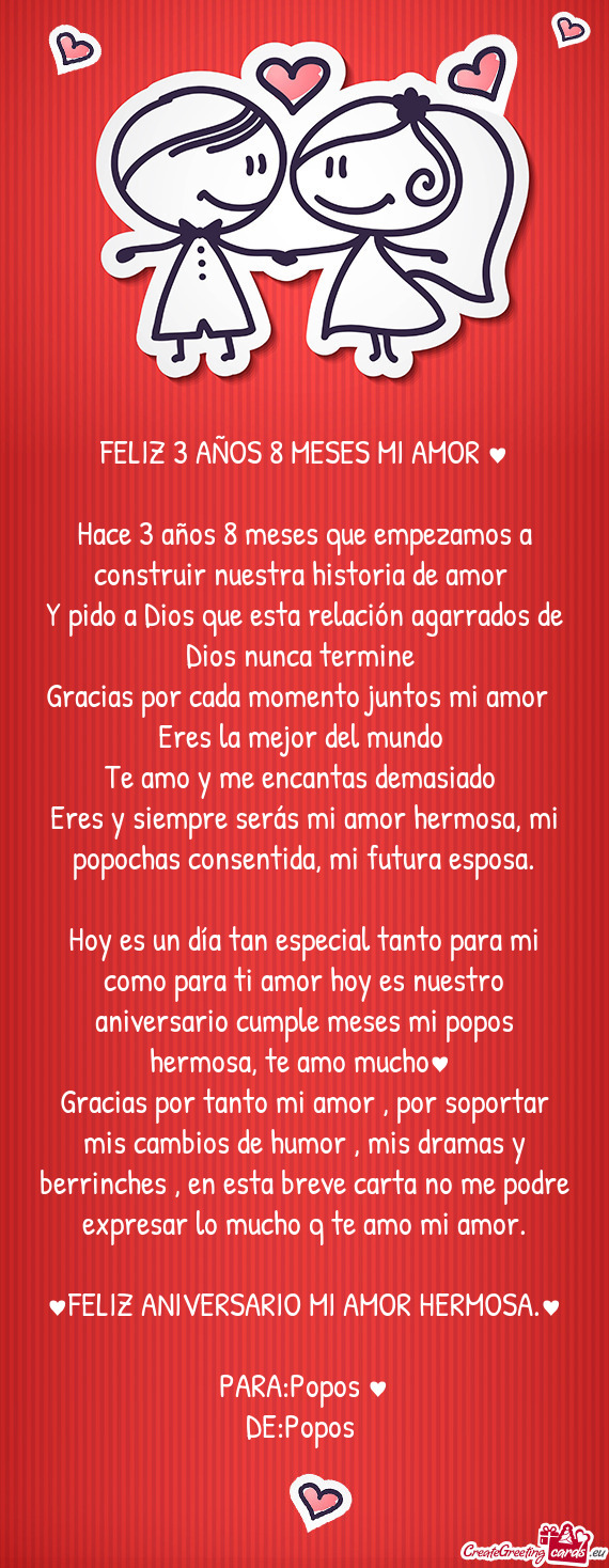 🎉FELIZ 3 AÑOS 8 MESES MI AMOR ♥️
