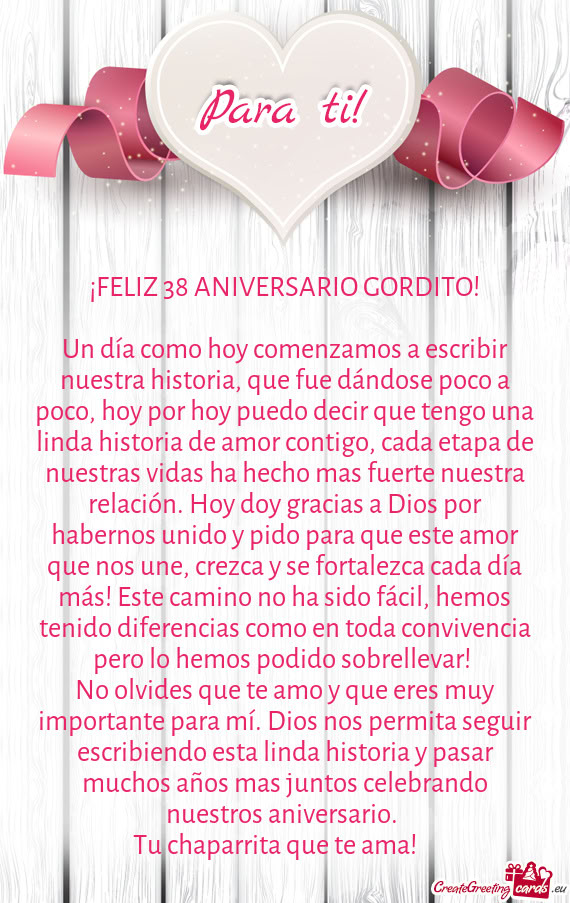 ¡FELIZ 38 ANIVERSARIO GORDITO