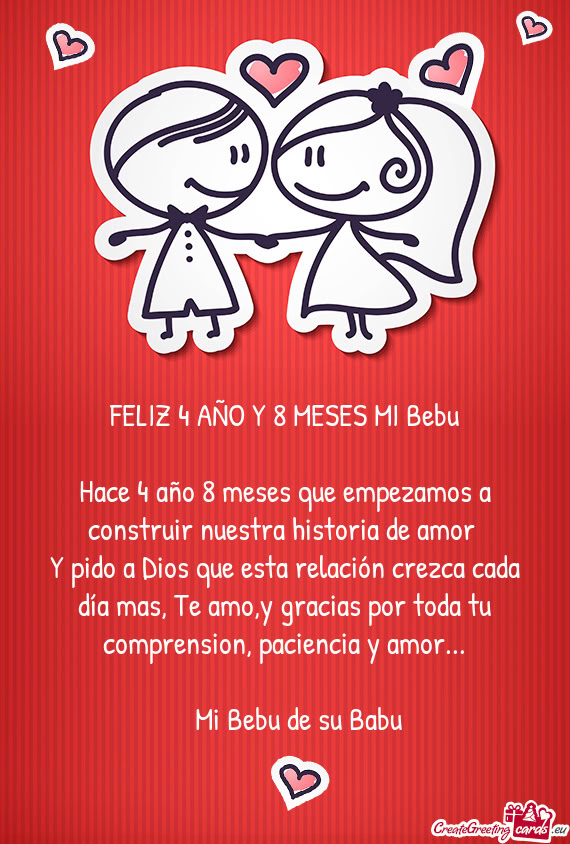 FELIZ 4 AÑO Y 8 MESES MI Bebu
