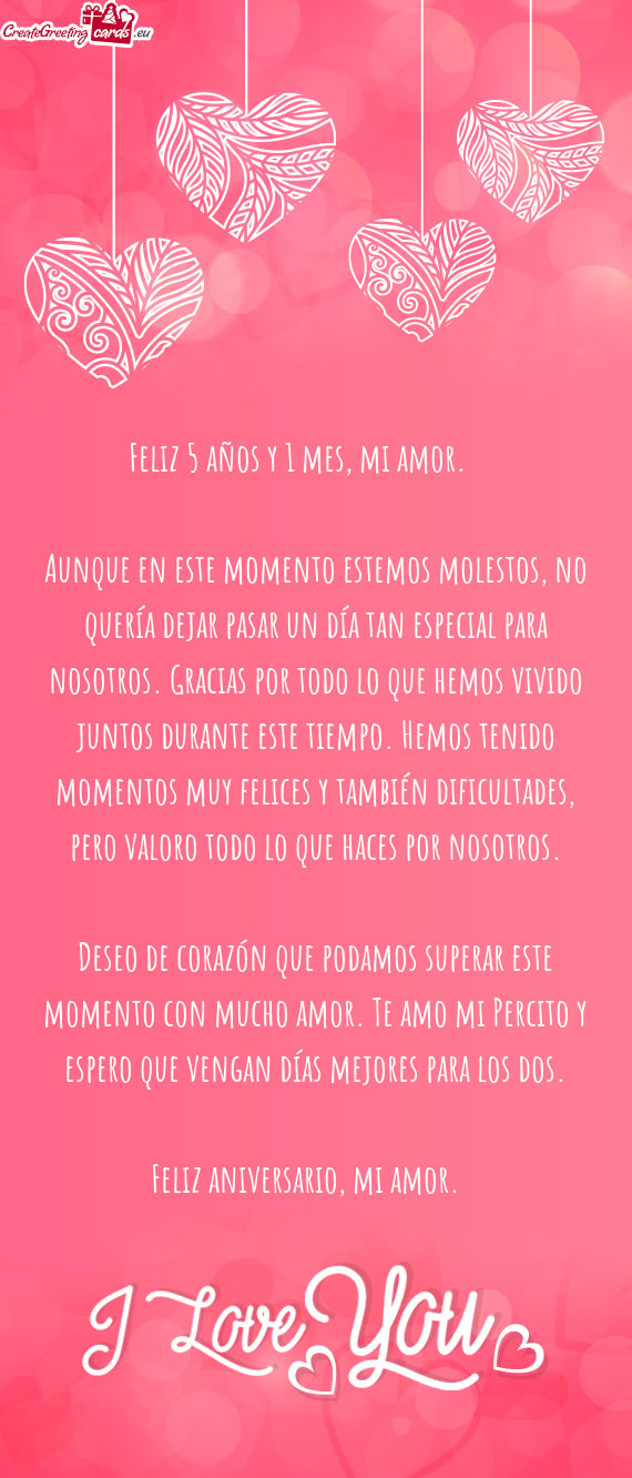 Feliz 5 años y 1 mes, mi amor. ❤️