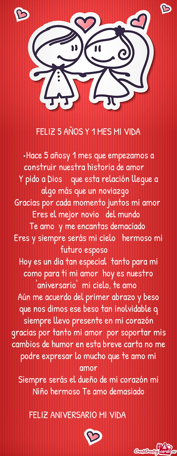❤️‍🩹FELIZ 5 AÑOS Y 1 MES MI VIDA 🫰🏾