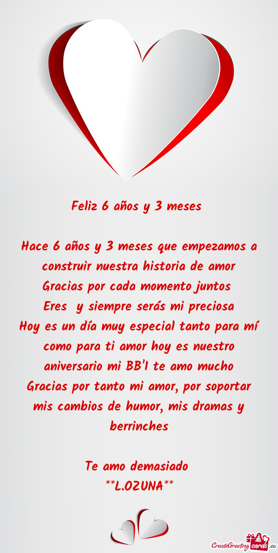 Feliz 6 años y 3 meses