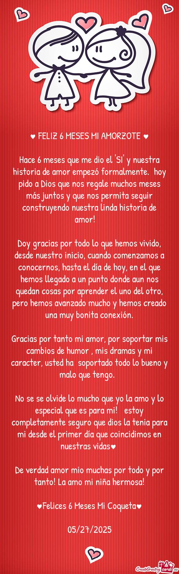 ♥ FELIZ 6 MESES MI AMORZOTE ♥