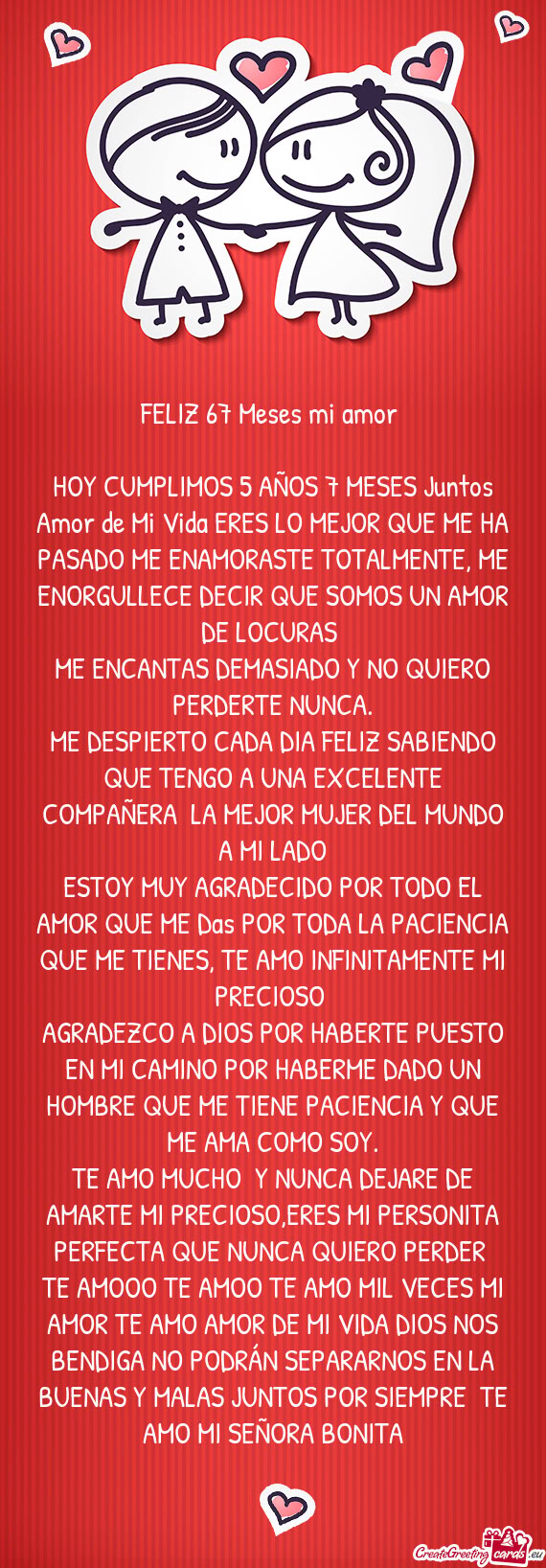 FELIZ 67 Meses mi amor