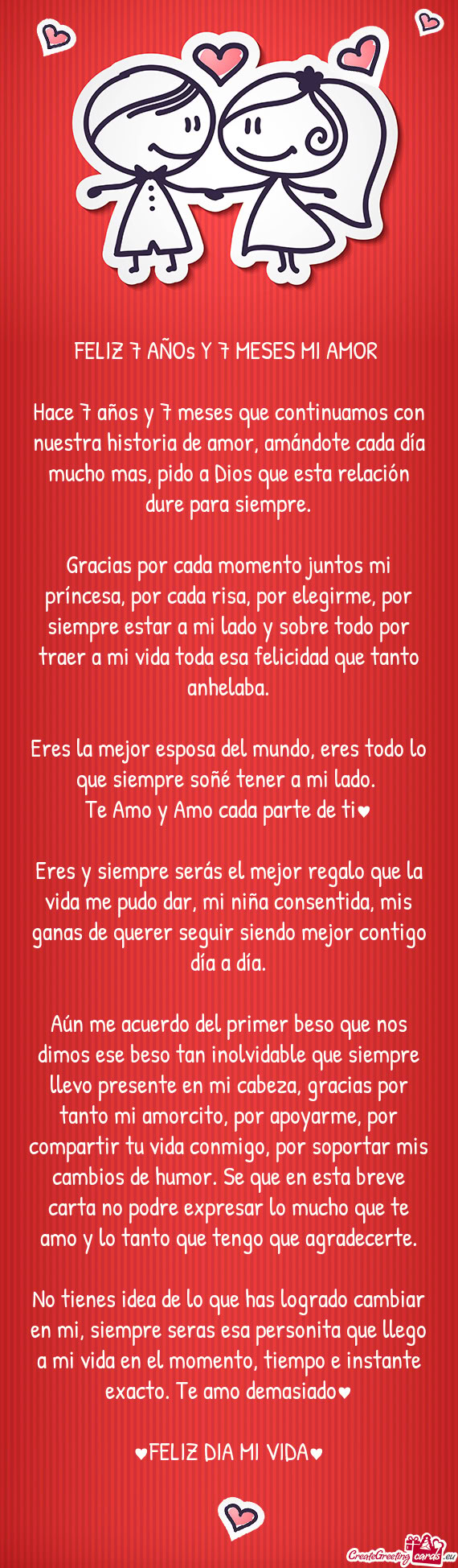 FELIZ 7 AÑOs Y 7 MESES MI AMOR
