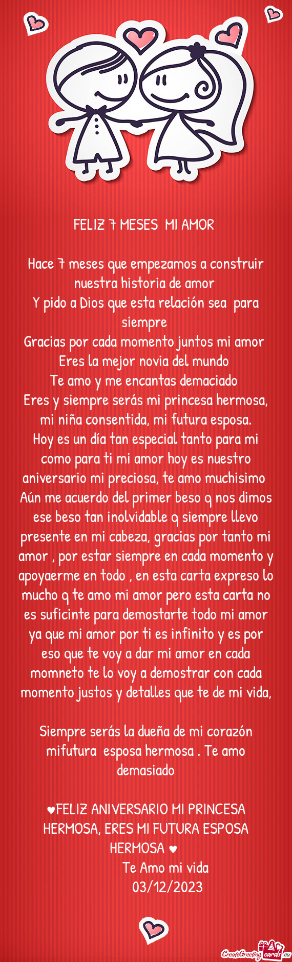 FELIZ 7 MESES MI AMOR