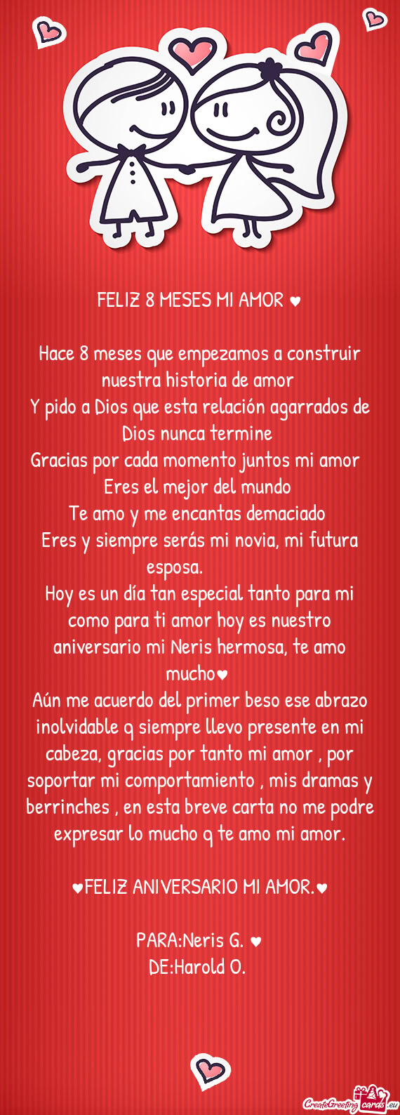 🎉FELIZ 8 MESES MI AMOR ♥️