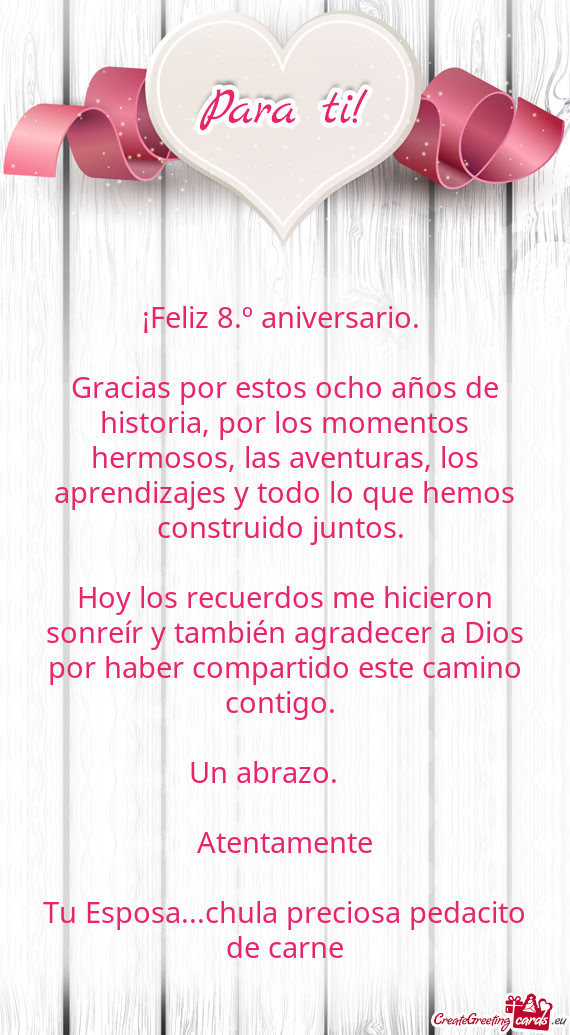 ¡Feliz 8.º aniversario