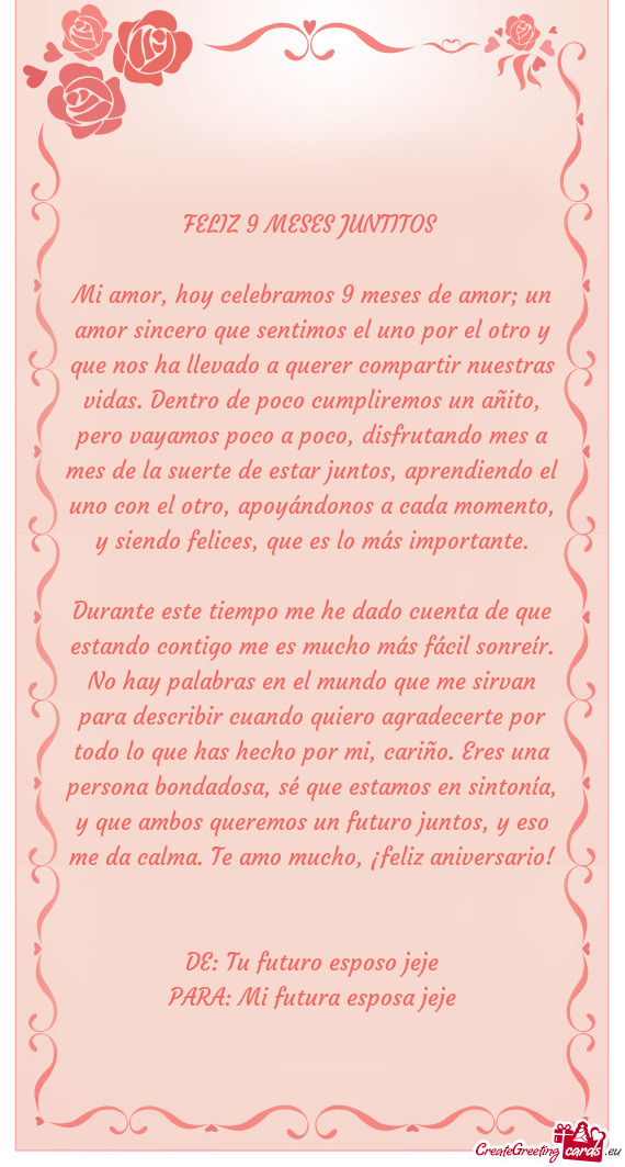 FELIZ 9 MESES JUNTITOS