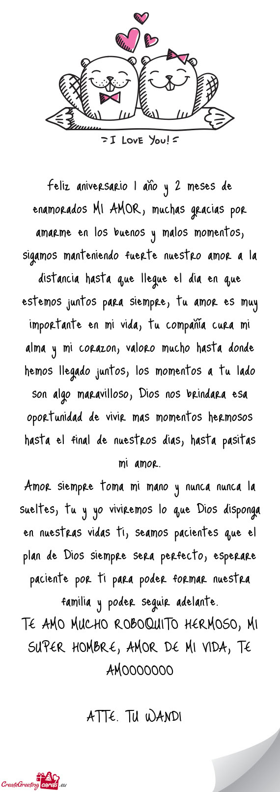 Feliz aniversario 1 año y 2 meses de enamorados MI AMOR, muchas gracias por amarme en los buenos y
