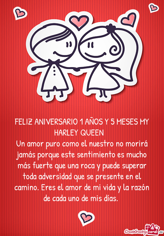 FELIZ ANIVERSARIO 1 AÑOS Y 5 MESES MY HARLEY QUEEN 💜🥹