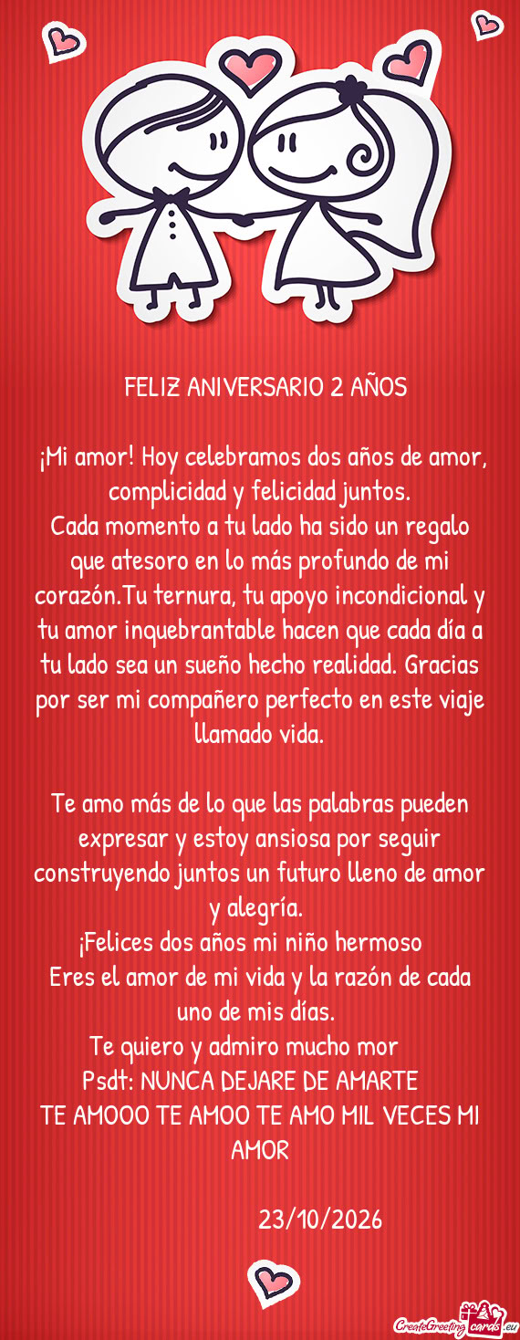 ❤️FELIZ ANIVERSARIO 2 AÑOS