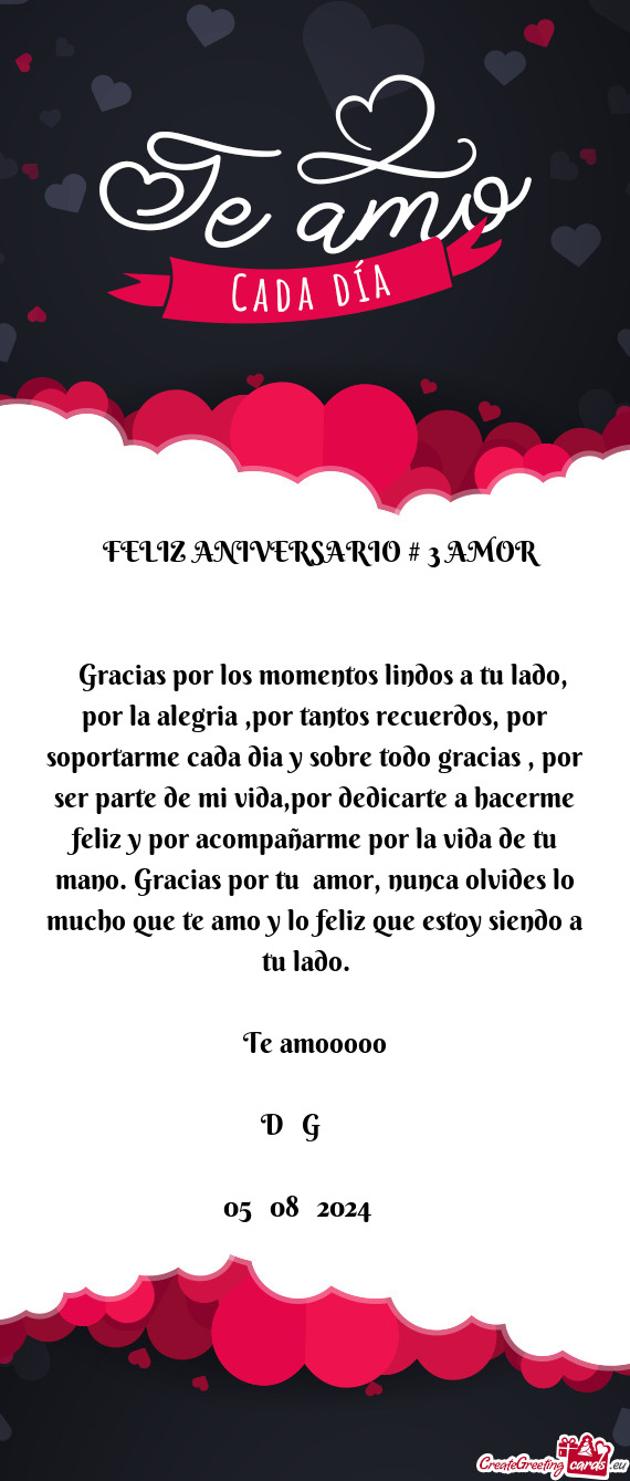 💋♥️FELIZ ANIVERSARIO # 3 AMOR ♥️ 💋