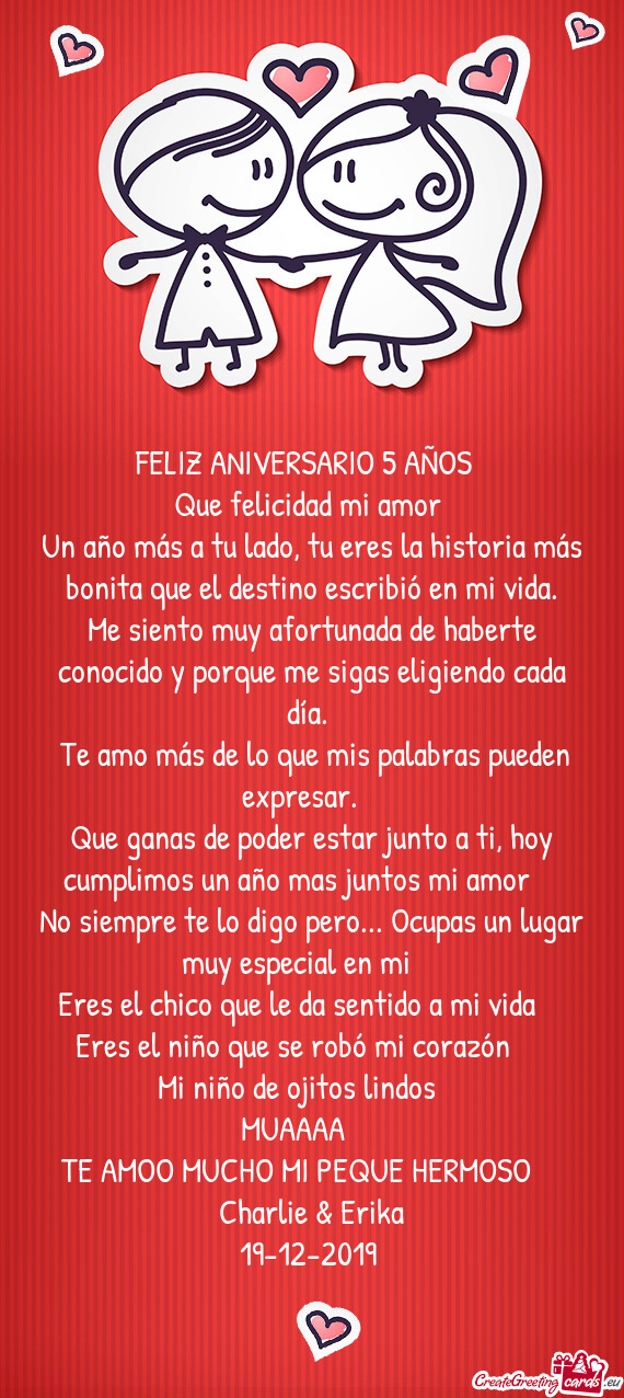 ❤️FELIZ ANIVERSARIO 5 AÑOS ❤️