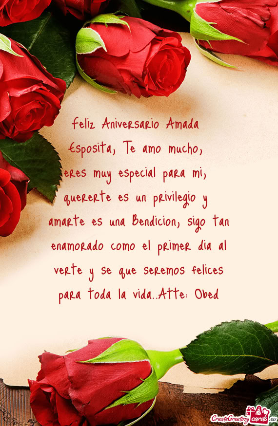 Feliz Aniversario Amada