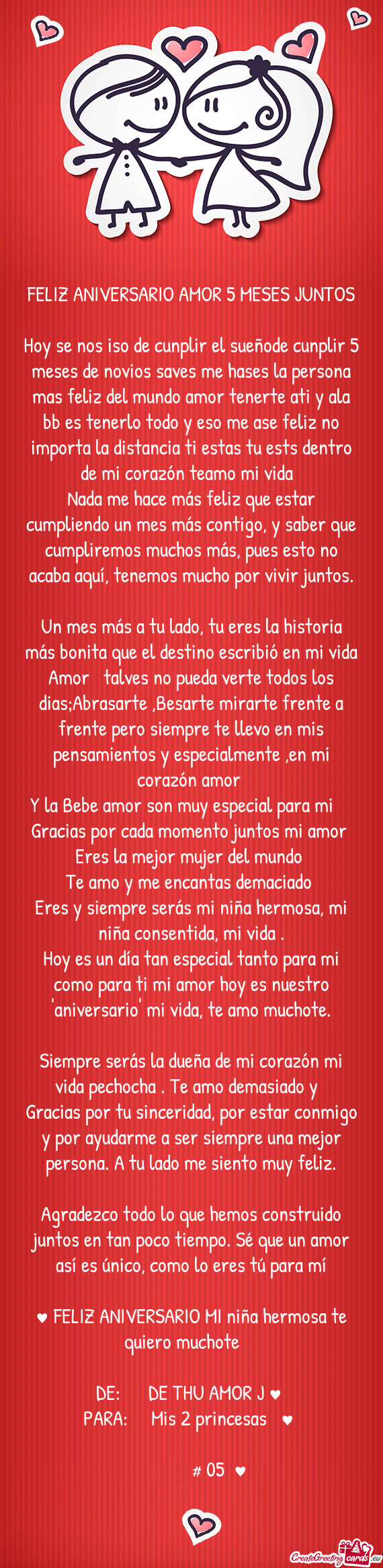FELIZ ANIVERSARIO AMOR 5 MESES JUNTOS ❤️