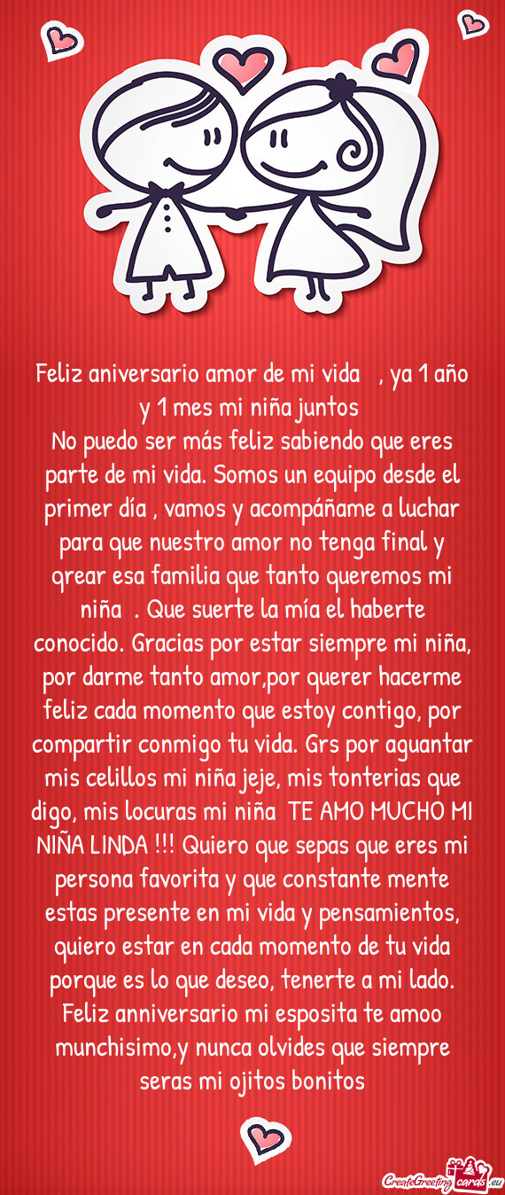Feliz aniversario amor de mi vida❤️🥰, ya 1 año y 1 mes mi niña juntos🫶