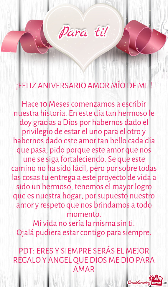 ¡FELIZ ANIVERSARIO AMOR MÍO DE MI❤️