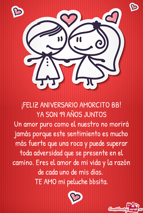 ¡FELIZ ANIVERSARIO AMORCITO BB