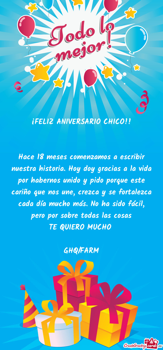 ¡FELIZ ANIVERSARIO CHICO