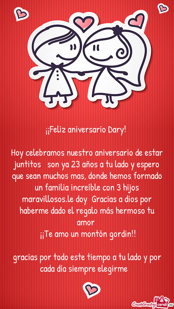 ¡¡Feliz aniversario Dary