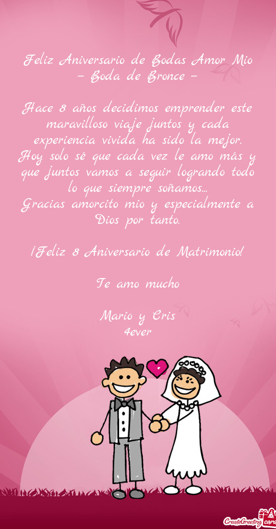 Feliz Aniversario de Bodas Amor Mio