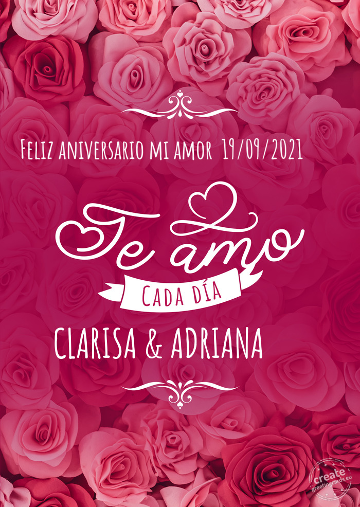 Feliz aniversario mi amor 19/09/2021 😍♥️ CLARISA & ADRIANA ♥️