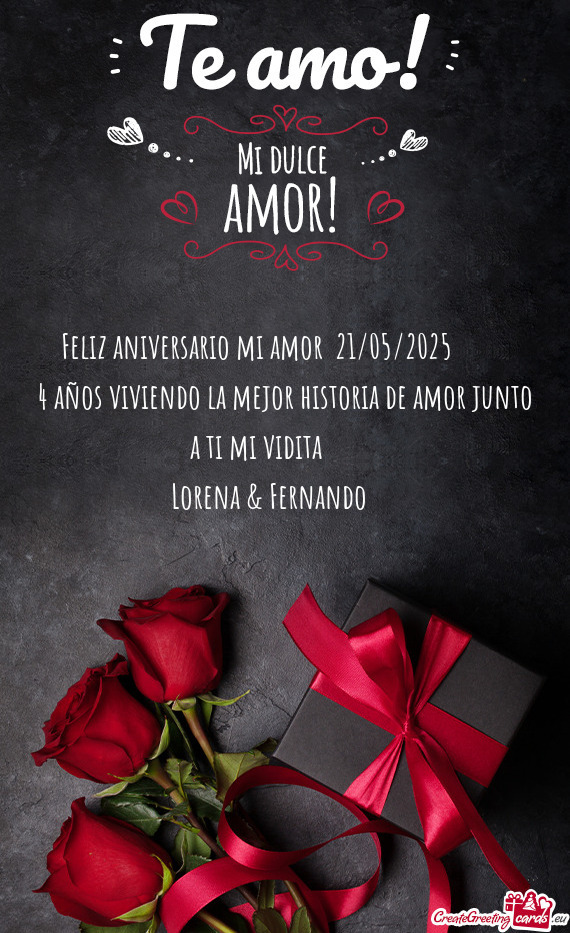 Feliz aniversario mi amor 21/05/2025 😍♥️