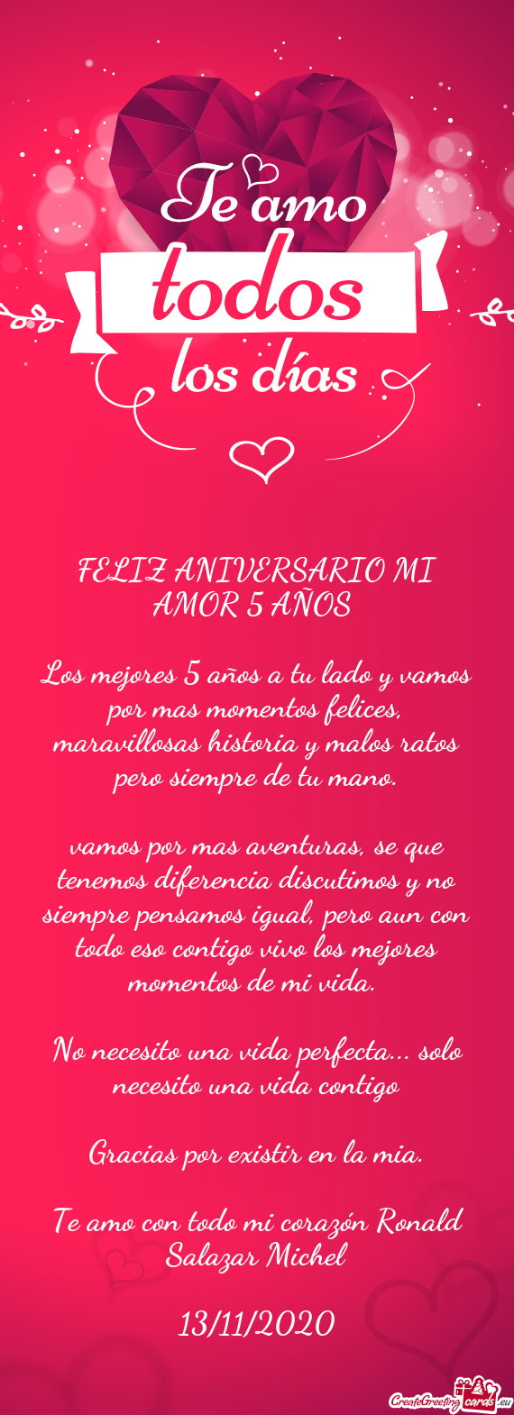 FELIZ ANIVERSARIO MI AMOR 5 AÑOS