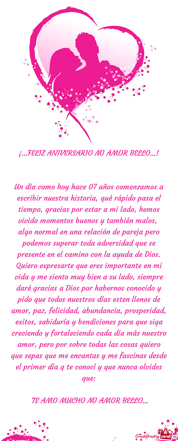¡...FELIZ ANIVERSARIO MI AMOR BELLO
