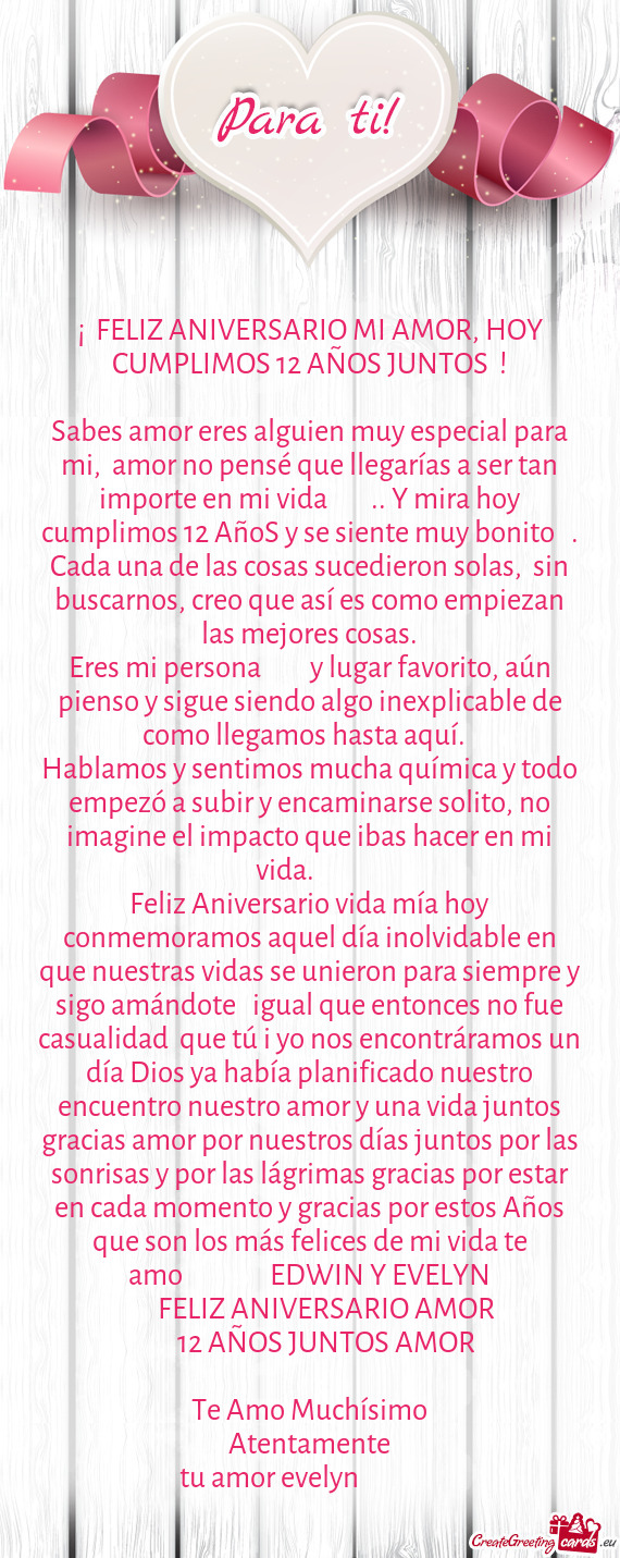 ¡❣️FELIZ ANIVERSARIO MI AMOR, HOY CUMPLIMOS 12 AÑOS JUNTOS❣️