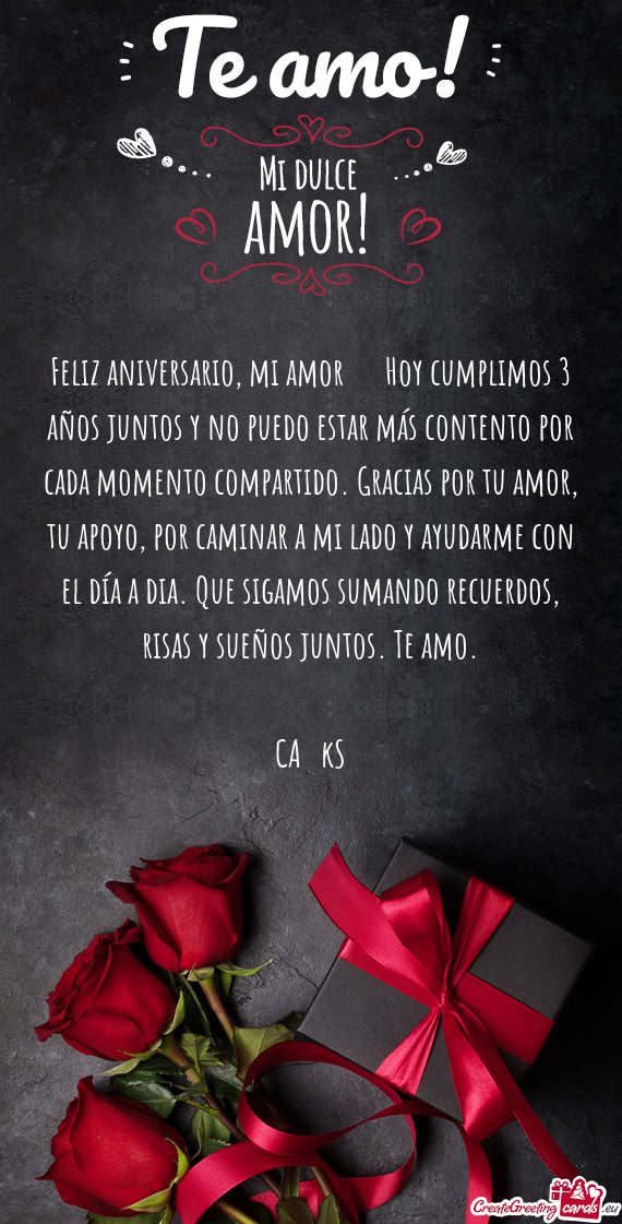 Feliz aniversario, mi amor ❤️ Hoy cumplimos 3 años juntos y no puedo estar más contento por ca