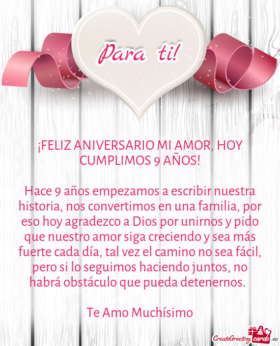 ¡FELIZ ANIVERSARIO MI AMOR, HOY CUMPLIMOS 9 AÑOS