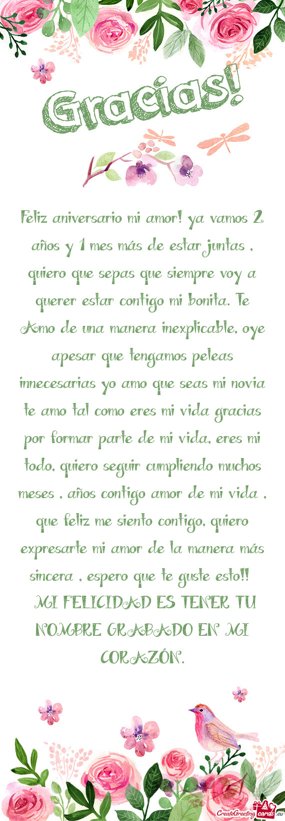 Feliz aniversario mi amor! ya vamos 2 años y 1 mes más de estar juntas , quiero que sepas que siem