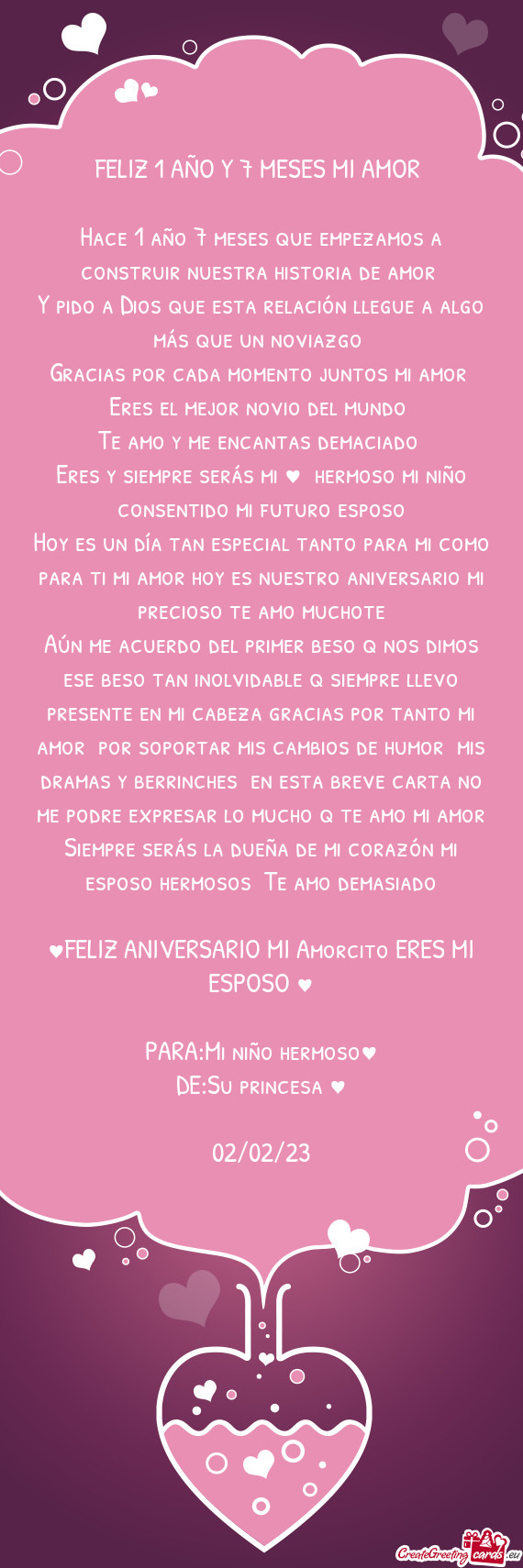 ♥FELIZ ANIVERSARIO MI Amorcito ERES MI ESPOSO ♥