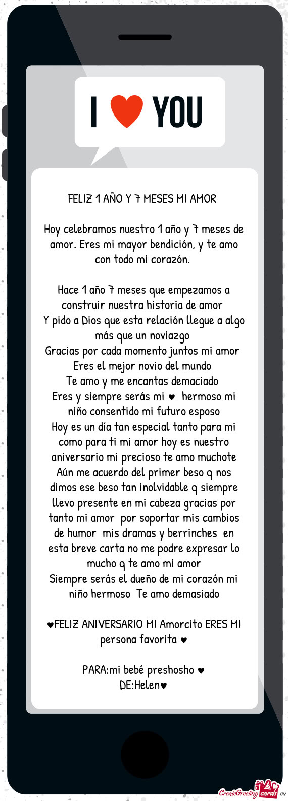 ♥FELIZ ANIVERSARIO MI Amorcito ERES MI persona favorita ♥