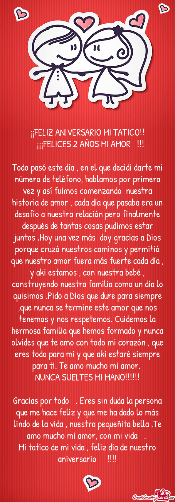 ¡¡FELIZ ANIVERSARIO MI TATICO