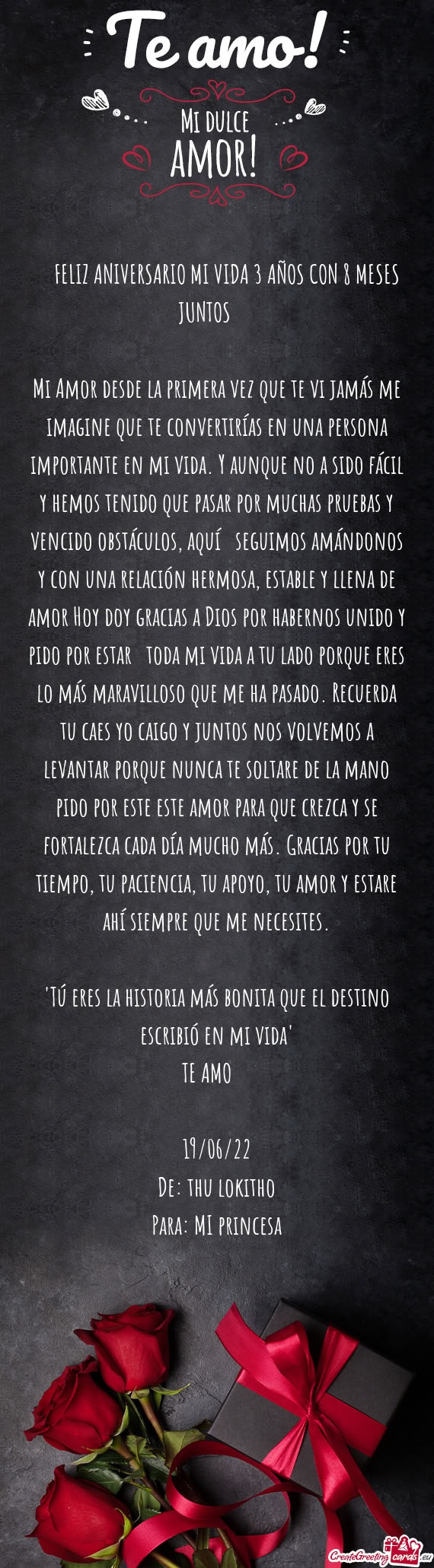 ❤️FELIZ ANIVERSARIO MI VIDA 3 AÑOS CON 8 MESES JUNTOS ❤️