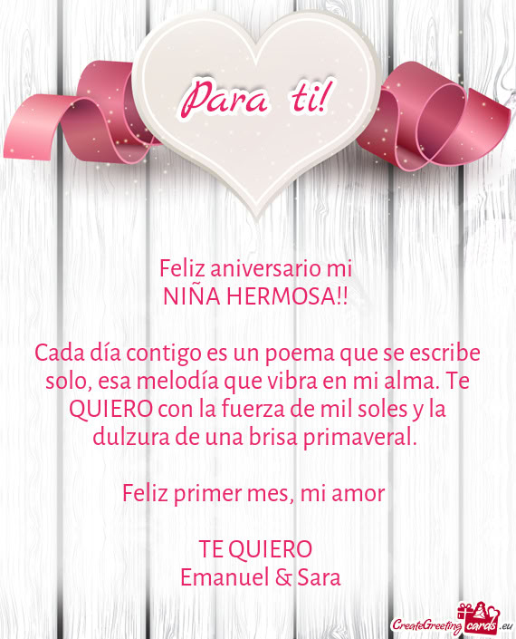 Feliz aniversario mi