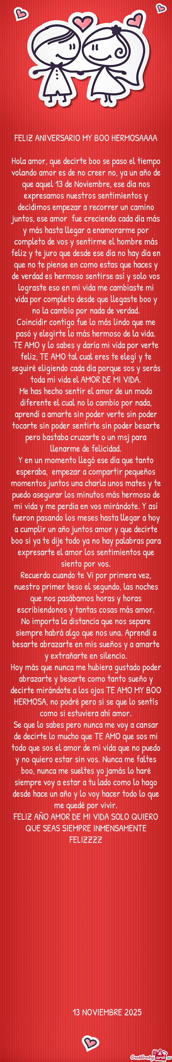 FELIZ ANIVERSARIO MY BOO HERMOSAAAA