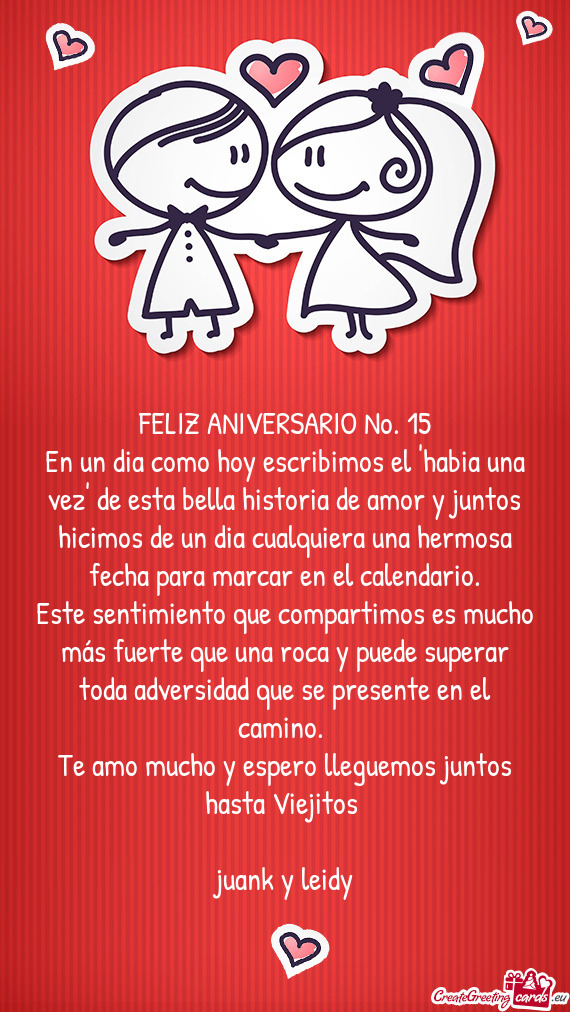 FELIZ ANIVERSARIO No. 15