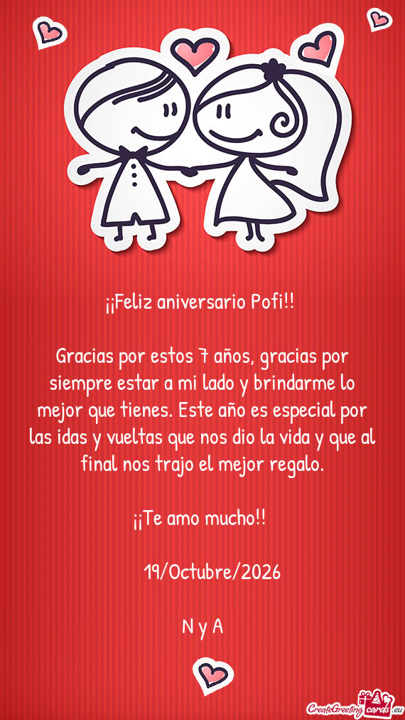 ¡¡Feliz aniversario Pofi