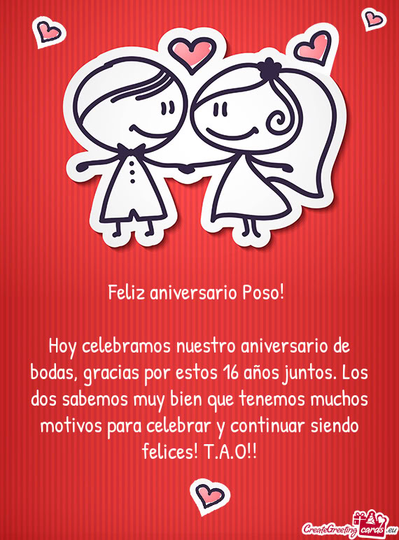 Feliz aniversario Poso