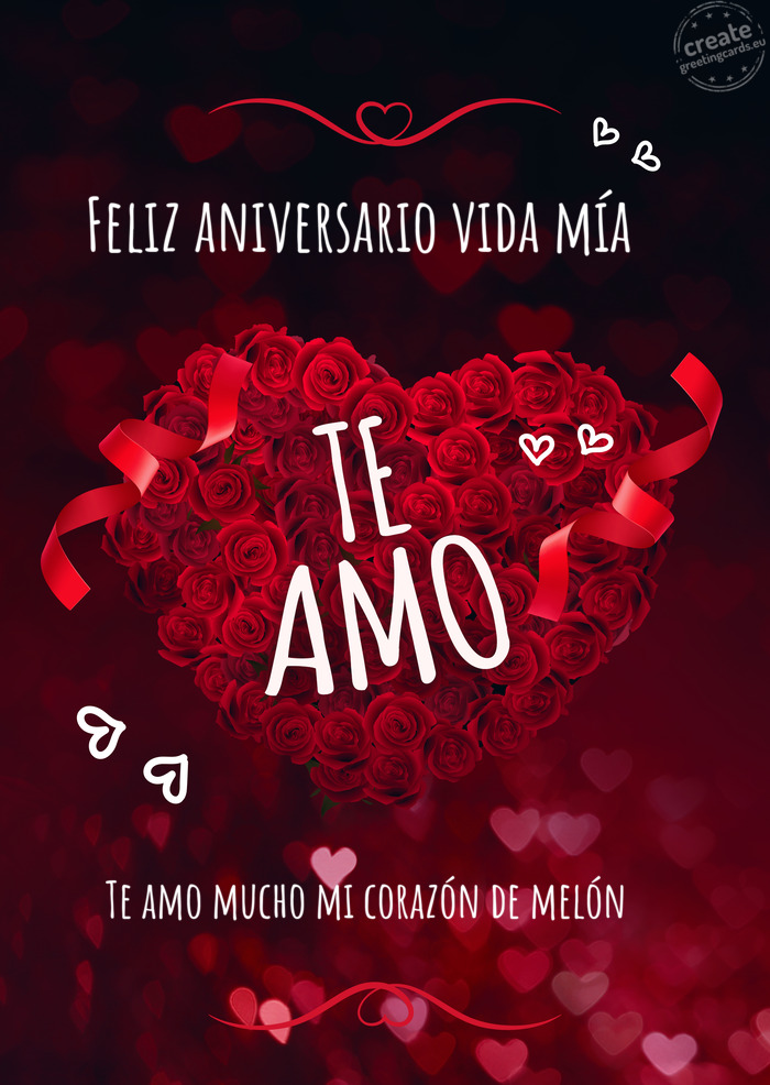 Feliz aniversario vida mía 💞 Te amo mucho mi corazón de melón 🤩