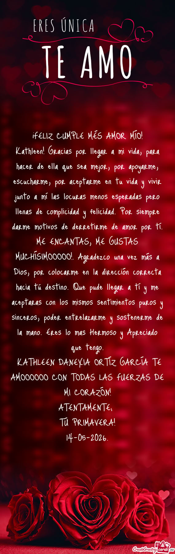¡FELIZ CUMPLE MÉS AMOR MÍO