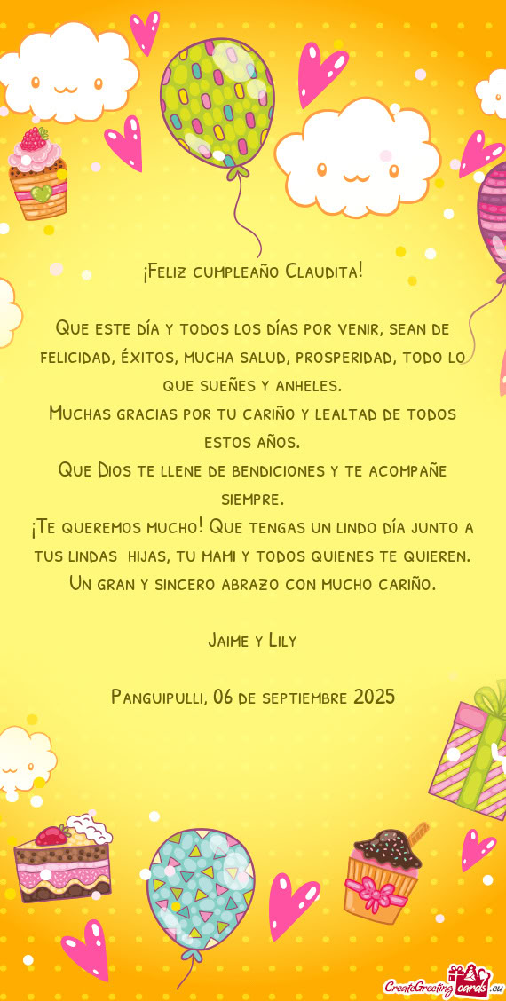 ¡Feliz cumpleaño Claudita